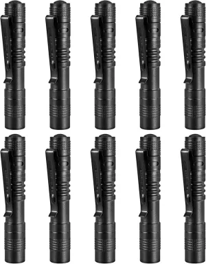 Led Pen Light, 10 Pcs Mini Pen Flashlight Tactical Powerful Small penlight Torch Pocket Flashlight for Camping, Hiking