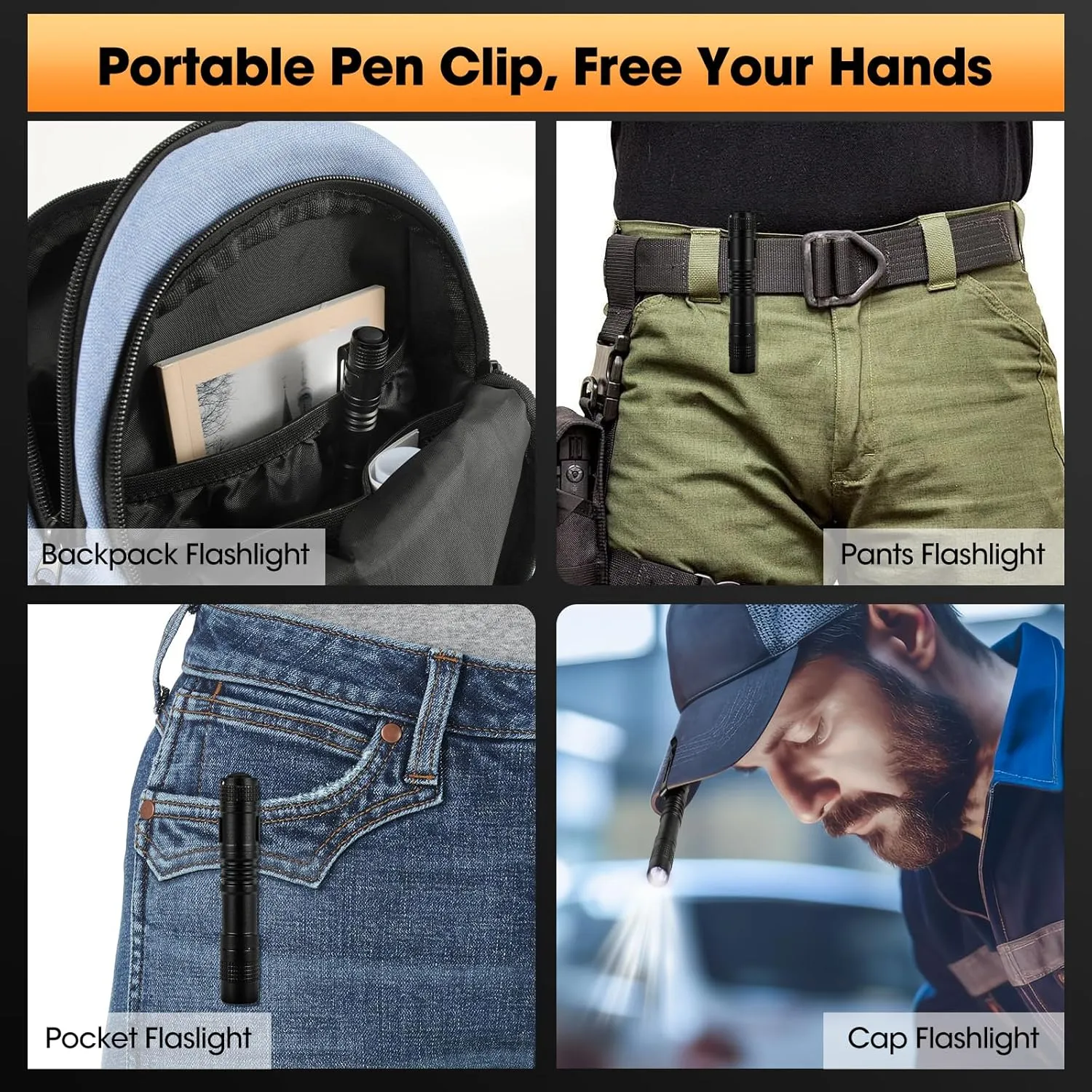 Led Pen Light, 10 Pcs Mini Pen Flashlight Tactical Powerful Small penlight Torch Pocket Flashlight for Camping, Hiking