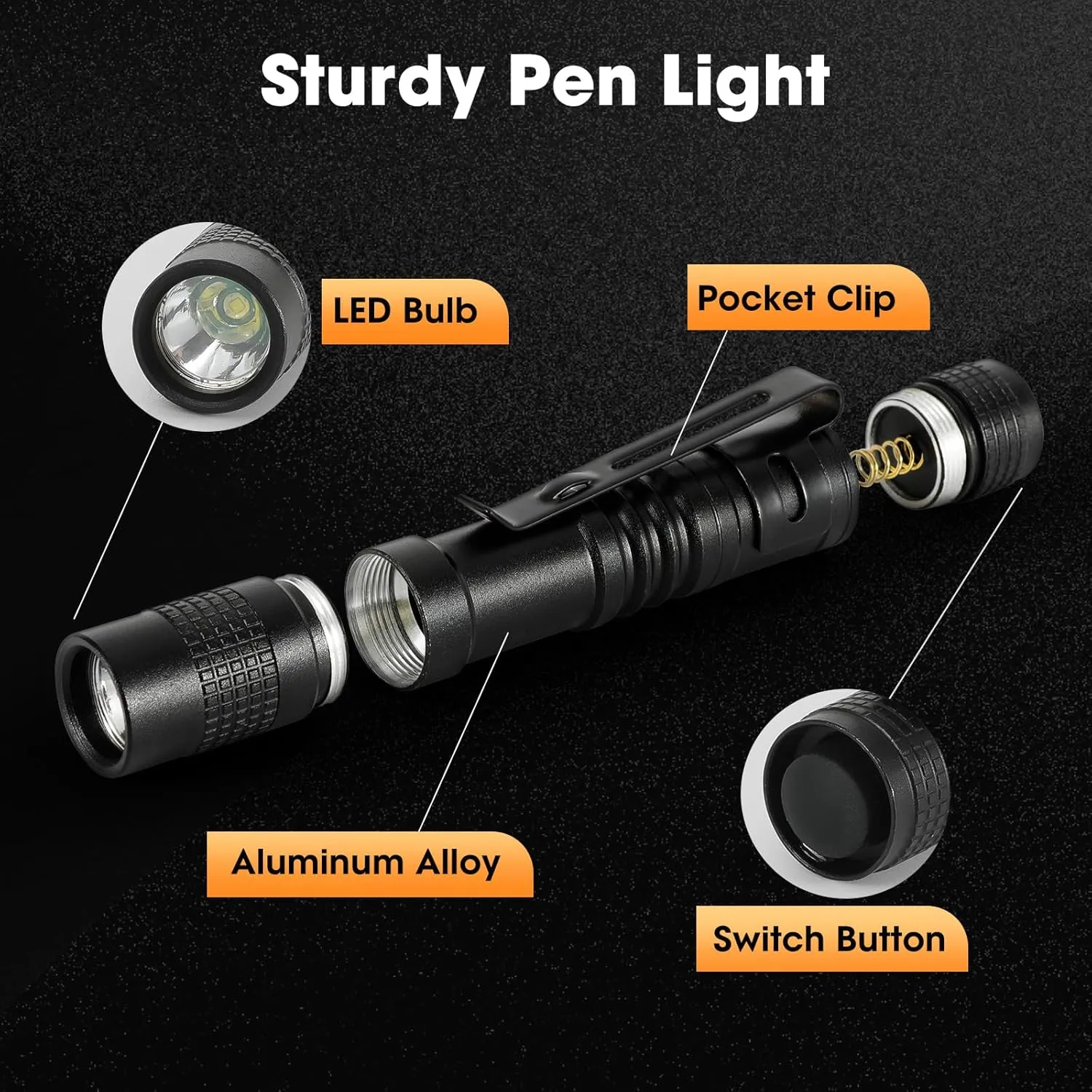 Led Pen Light, 10 Pcs Mini Pen Flashlight Tactical Powerful Small penlight Torch Pocket Flashlight for Camping, Hiking