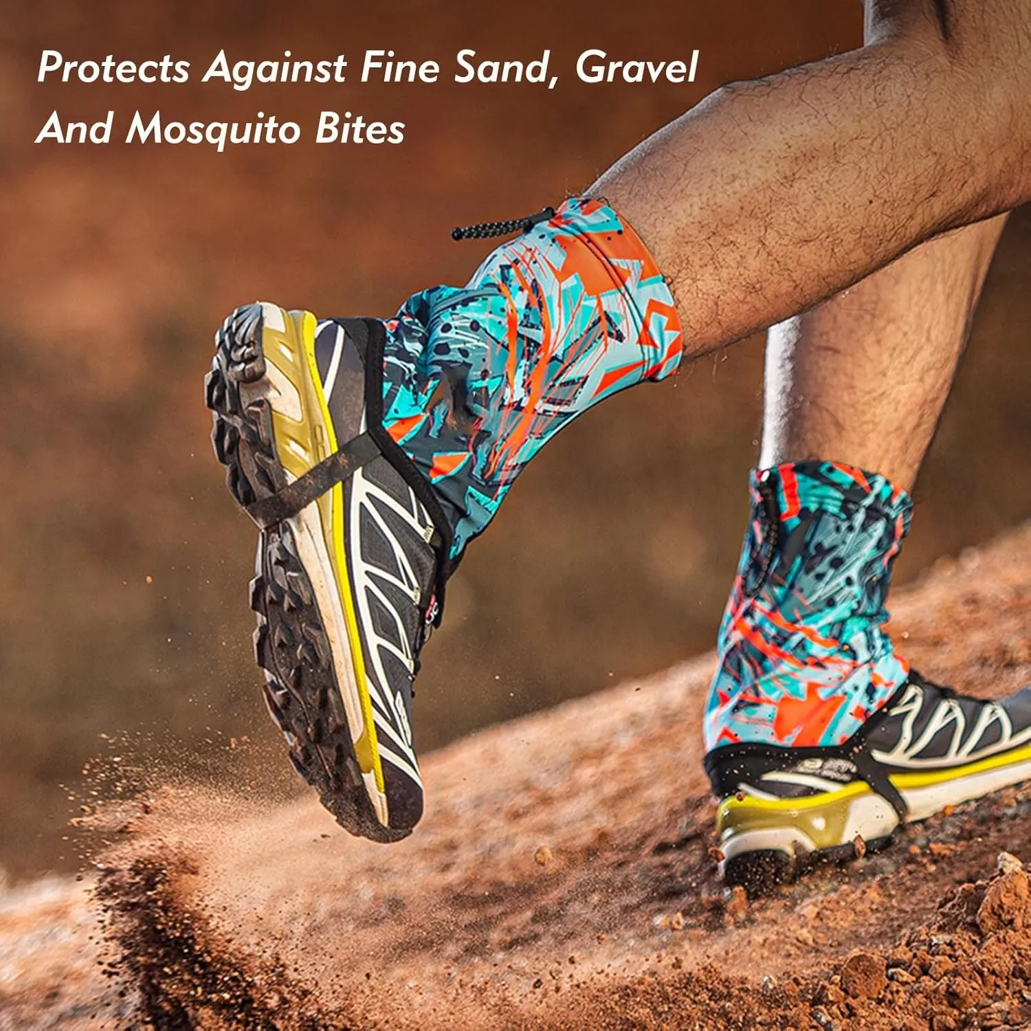 Leg Gaiters,Lightweight Cycling Outdoor Gaiters,Cross-Country Running and Desert Hiking Footwear Equipment,Adjustable Size Leg Gaiters(1 Pair)