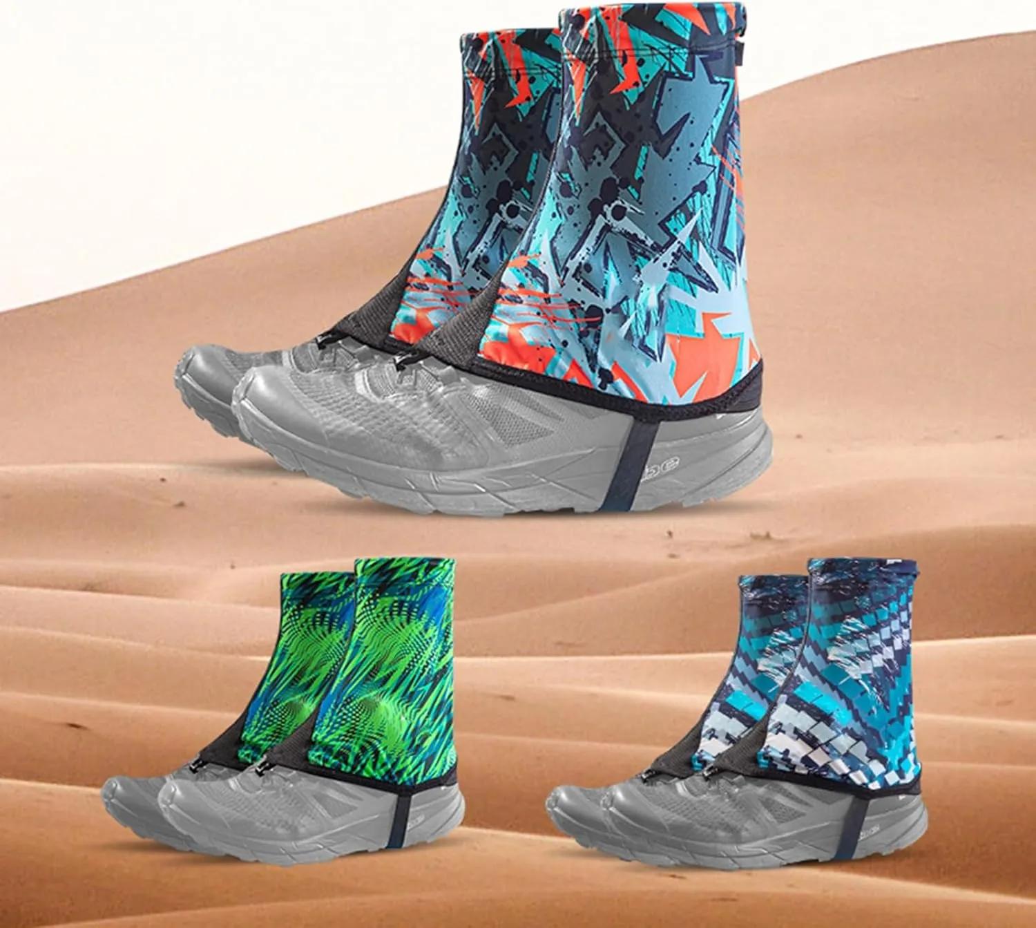 Leg Gaiters,Lightweight Cycling Outdoor Gaiters,Cross-Country Running and Desert Hiking Footwear Equipment,Adjustable Size Leg Gaiters(1 Pair)