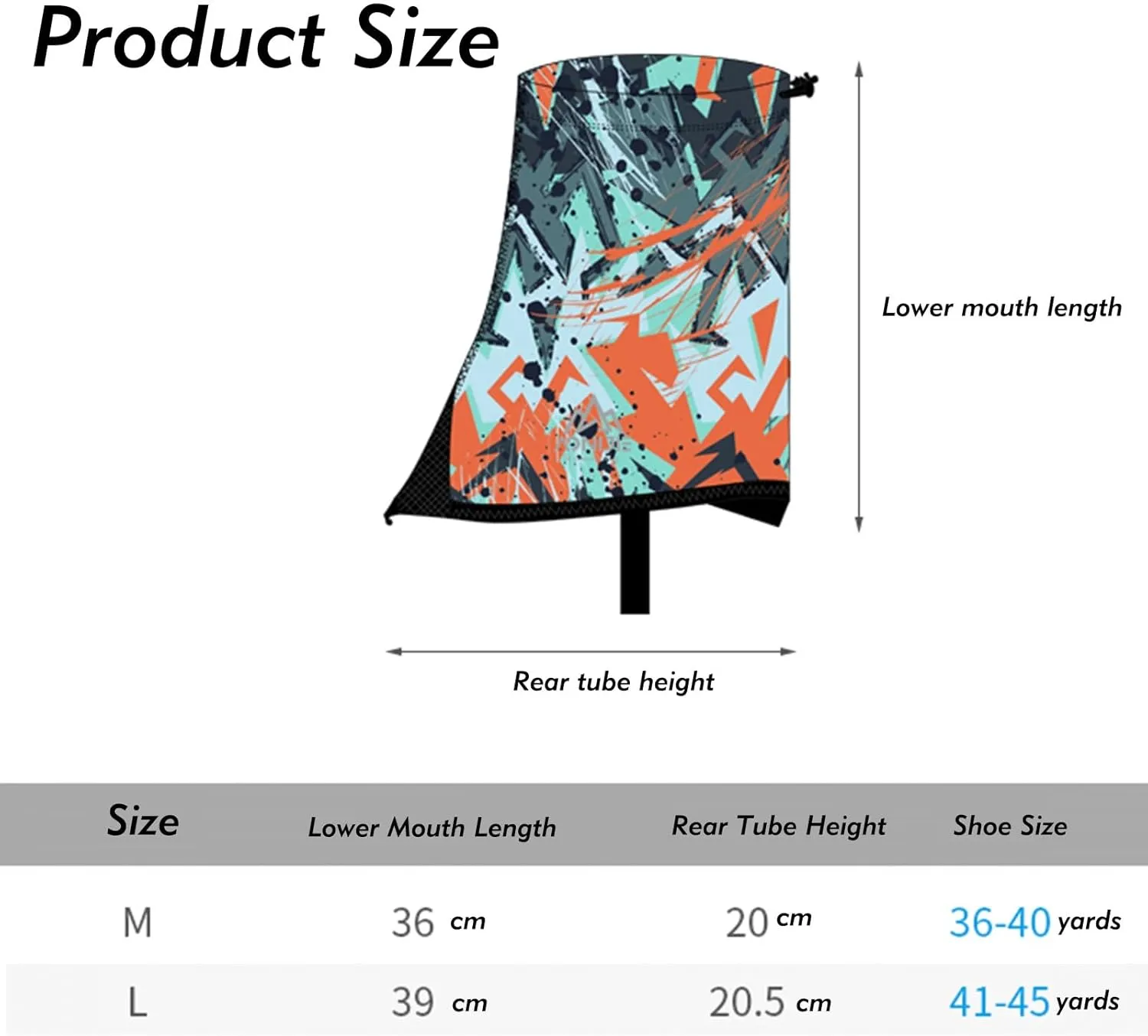 Leg Gaiters,Lightweight Cycling Outdoor Gaiters,Cross-Country Running and Desert Hiking Footwear Equipment,Adjustable Size Leg Gaiters(1 Pair)