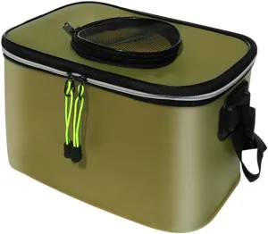 LEIYAN Foldable Square Fishing Bucket,Foldable Waterproof Fishing Bucket Live Fish Container,Portable Outdoor Folding Barrel Outdoor Fishing Storage Bucket Collapsible EVA Bucket