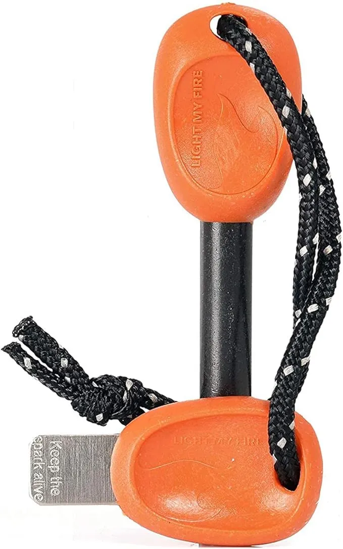 Light My Fire Flint Fire Starter Ferro Rod Survival Tool Army — Fire Steel Bushcraft Gear — Flint and Steel Magnesium Fire Starter Kit — 3/8” 2-in-1 Fire Starters for Campfires — 12,000 Strikes