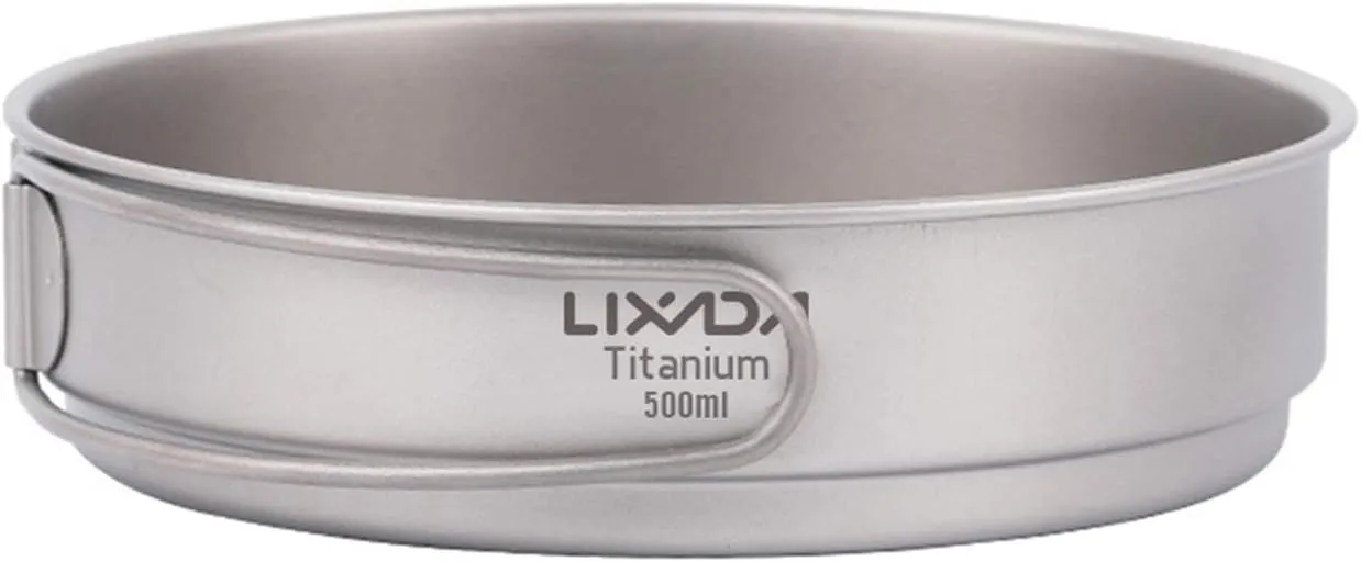Lixada Lightweight Titanium Fry Pan Outdoor Single Person Camping Frying Pan Hiking Backpacking Cooking Frypan