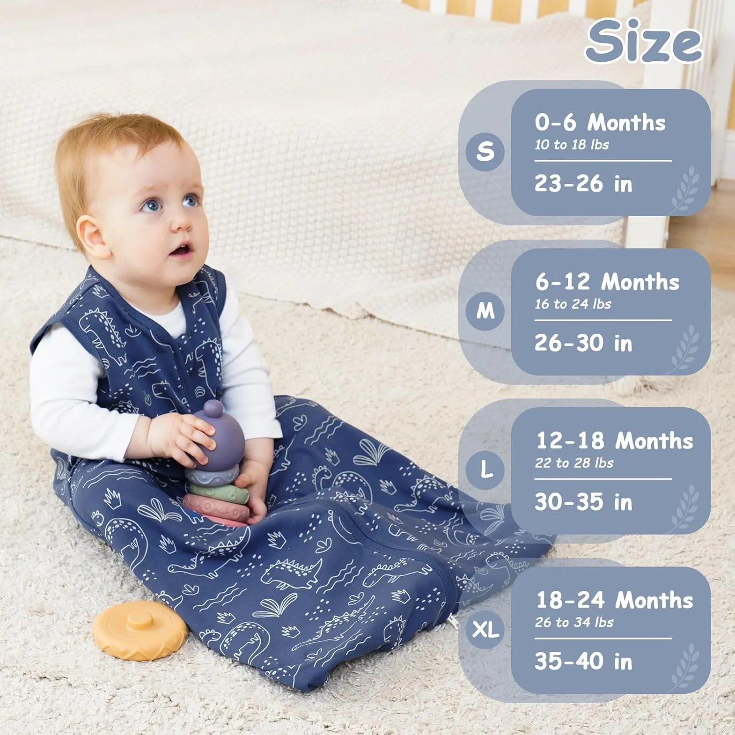 Looxii Baby Sleep Sack 0.5 TOG, 100% Cotton 3 Pack Wearable Blanket Baby Sleep Bag for Newborn Infant, 2-Way Zipper Lightweight Toddler Sleeping Sack 18-24 Months