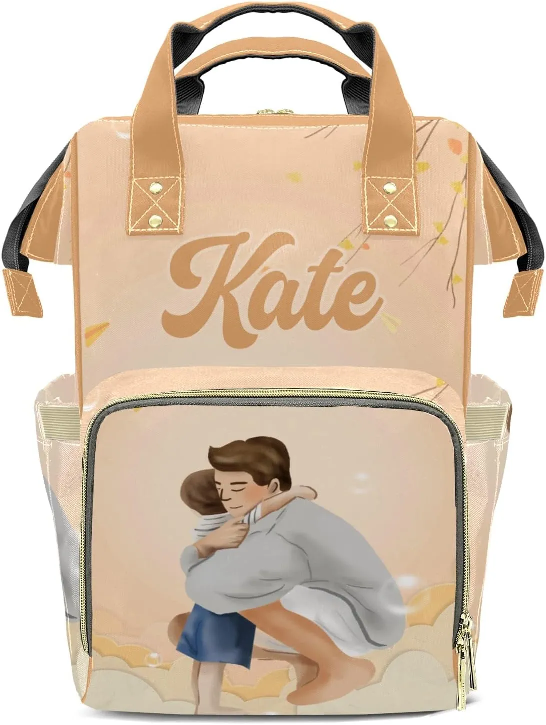 Love Father Mummy Bags Custom with Name Personalized Diaper Bags Backpack Presents
