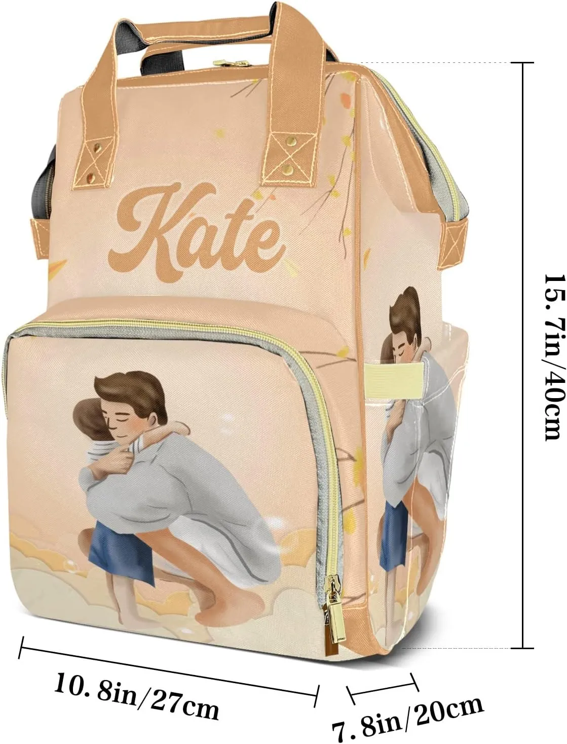 Love Father Mummy Bags Custom with Name Personalized Diaper Bags Backpack Presents