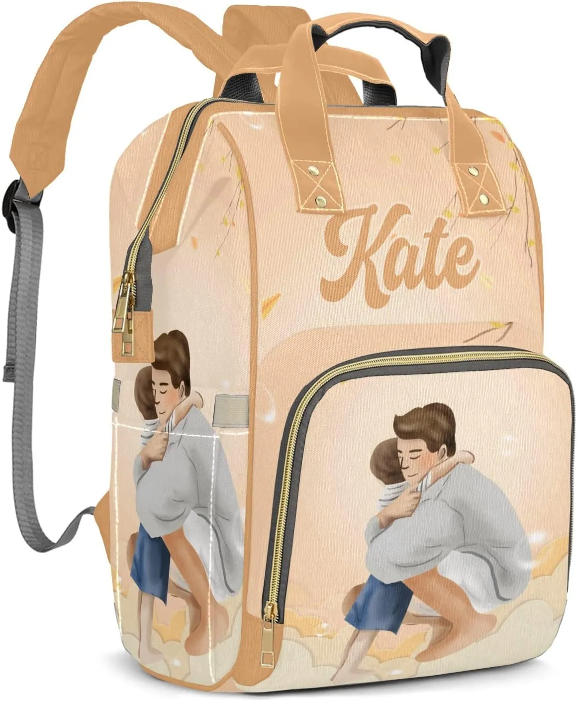 Love Father Mummy Bags Custom with Name Personalized Diaper Bags Backpack Presents