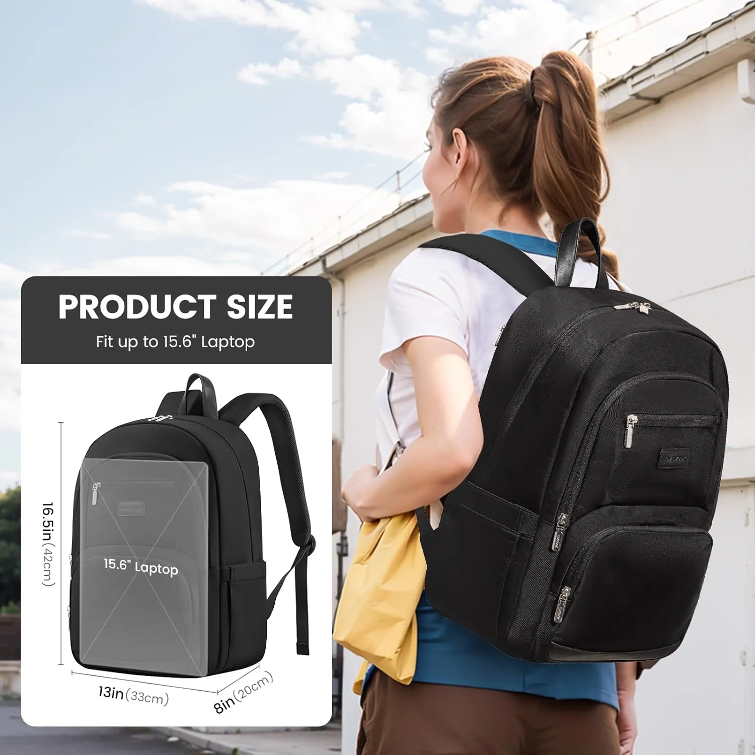 LOVEVOOK 17.3 inch Laptop Backpack - Versatile Work and School Backpack for Men and Women, Durable and Stylish Design