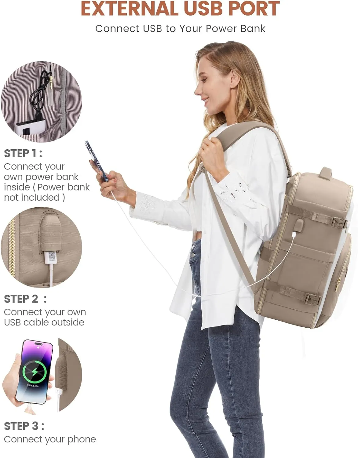 LOVEVOOK Travel Backpack for Women,40L Carry On Backpack for Airplanes,17.3 Inch Laptop Personal Item Travel Bag