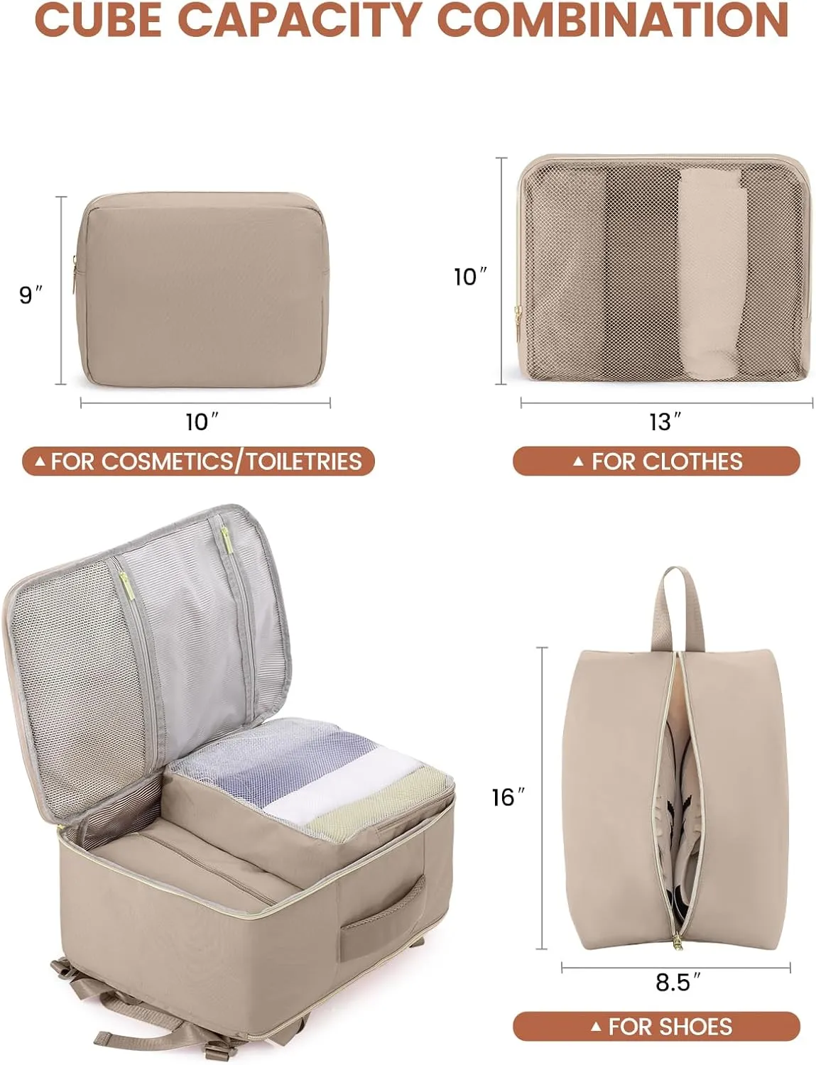 LOVEVOOK Travel Backpack for Women,40L Carry On Backpack for Airplanes,17.3 Inch Laptop Personal Item Travel Bag