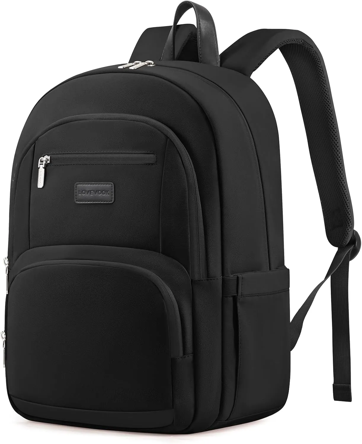 LOVEVOOK Travel Laptop Backpack for Men Women, Waterproof Work Backpack Fits 15.6 Inch Laptop, Large Computer Backpack for College, Black