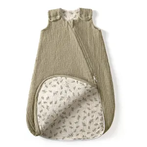 lulumoon Baby Sleep Sack Muslin: 0.5 TOG Wearable Blanket for Toddler- Soft 100% Cotton 2-Way Zipper Baby Sleeping Bag for 9-18 months Girls Boys, Medium, Olive