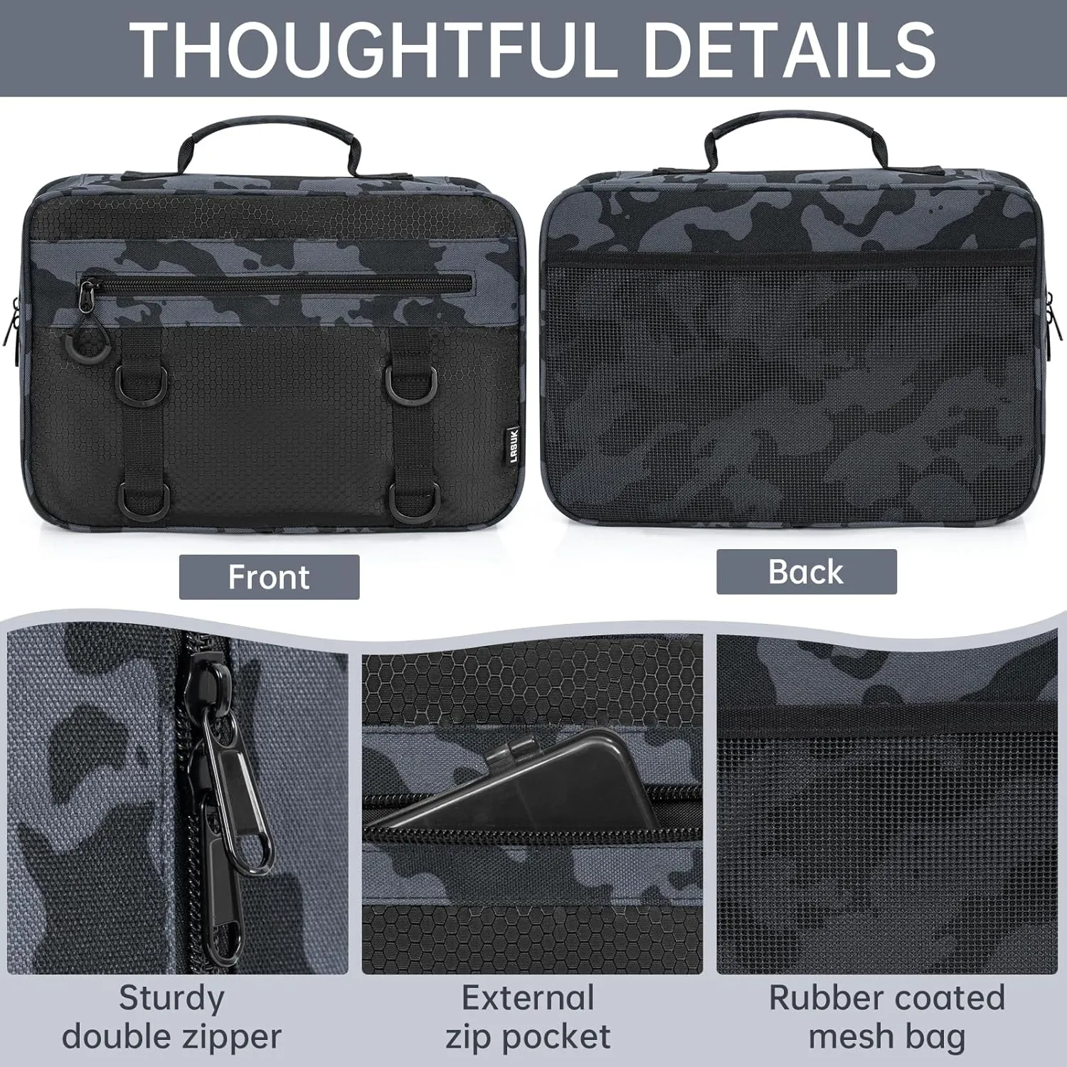 Lure Bag Utility Binder Tackle Bag - with 4 Single Pocket Sleeves and 2 Double Pocket for Lure, Line, Hooks, Sinkers,Camouflage Blue