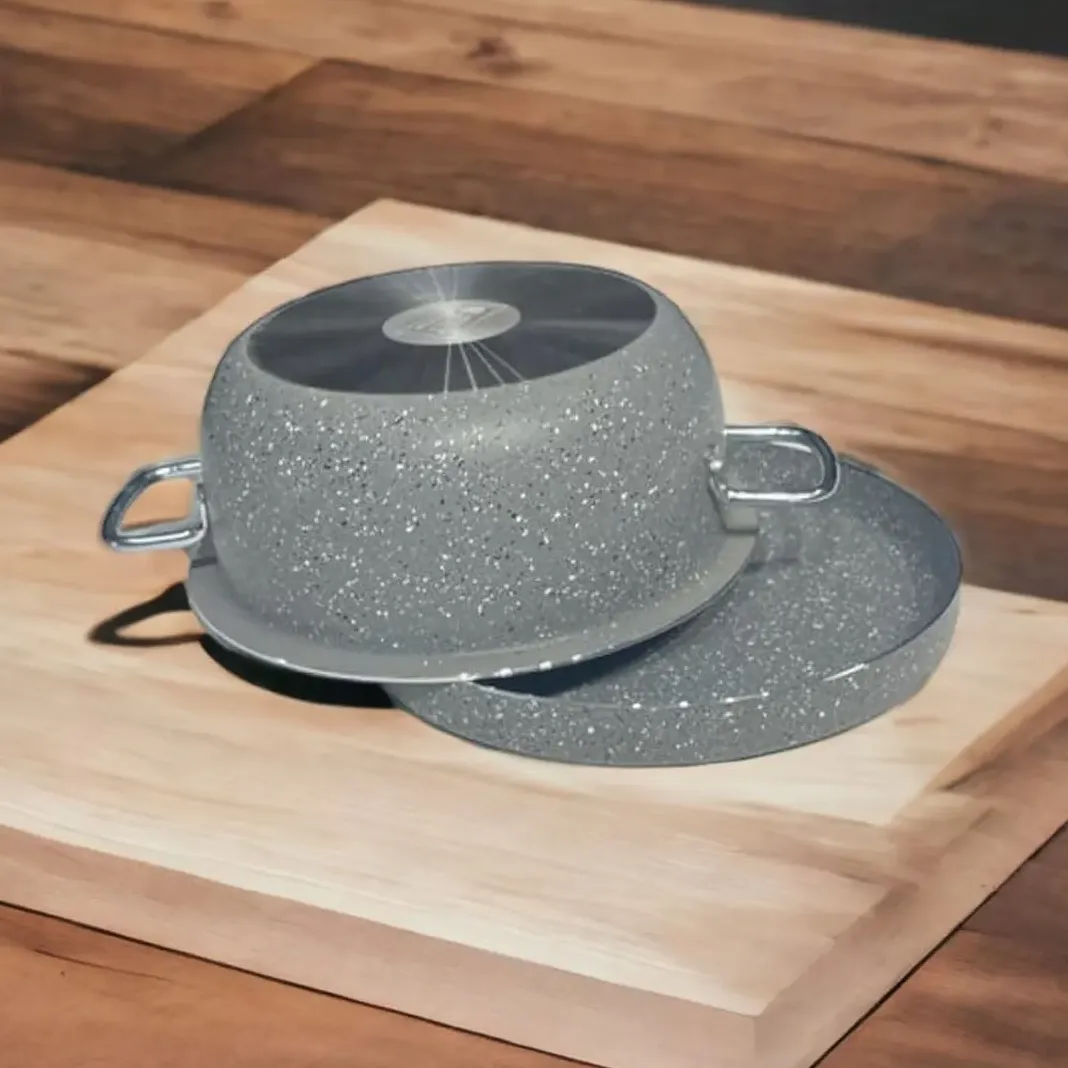 Maqluba Cooking Pot with Tray, Nonstick Granite Coated Maklouba Pot, Tray, 2 Pcs