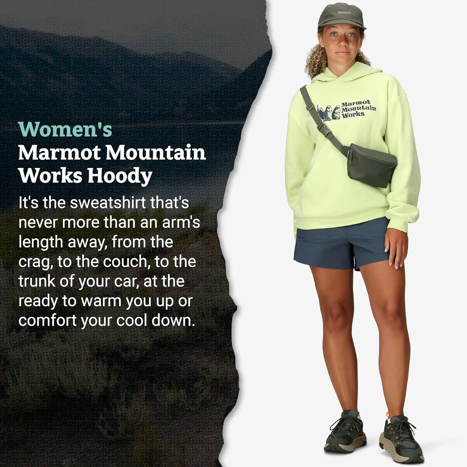 MARMOT Women's Marmot for Life Hoody - Hooded Sweatshirt with Screen Printed Graphic, Double-Layer Hood and Kangaroo Pocket
