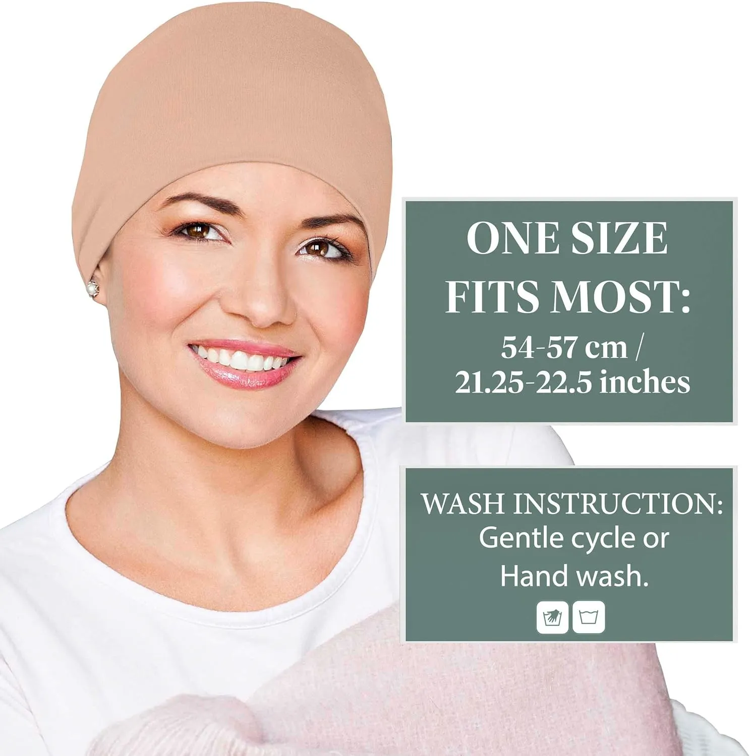 MASUMI Chemo Organic Headwear - Sleep Cap | Cancer Headwear for Men & Women | Unisex Sleeping Hat | 95% Cotton Beanie