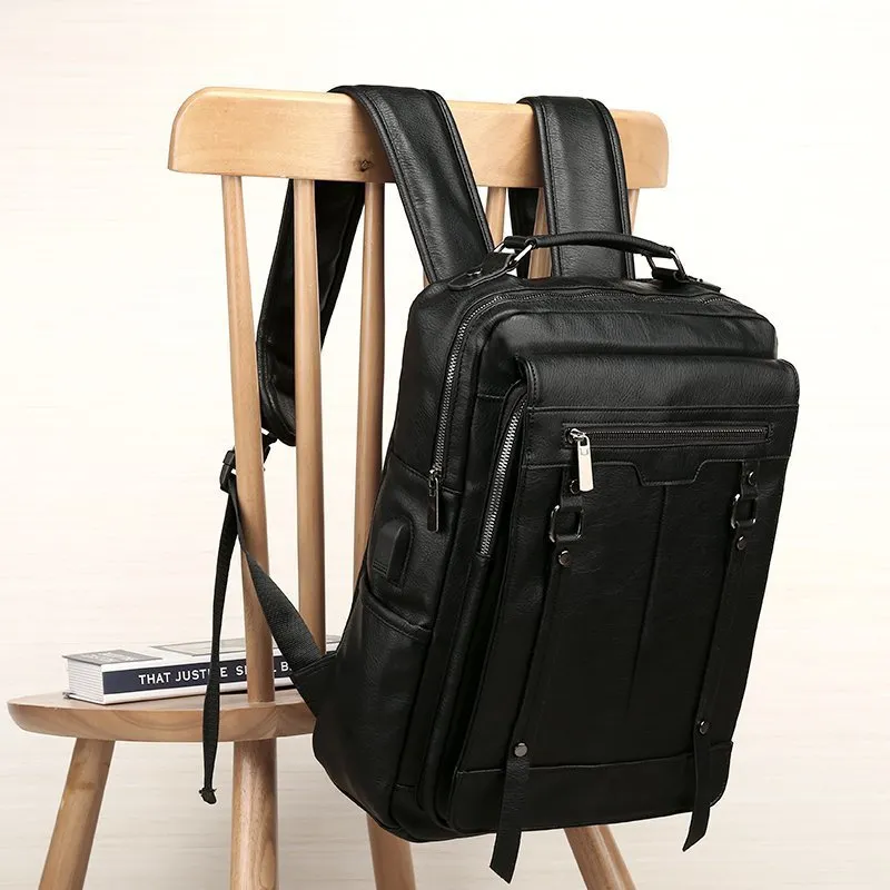 Men's Casual Backpack High School Junior High School Student Schoolbag Simple