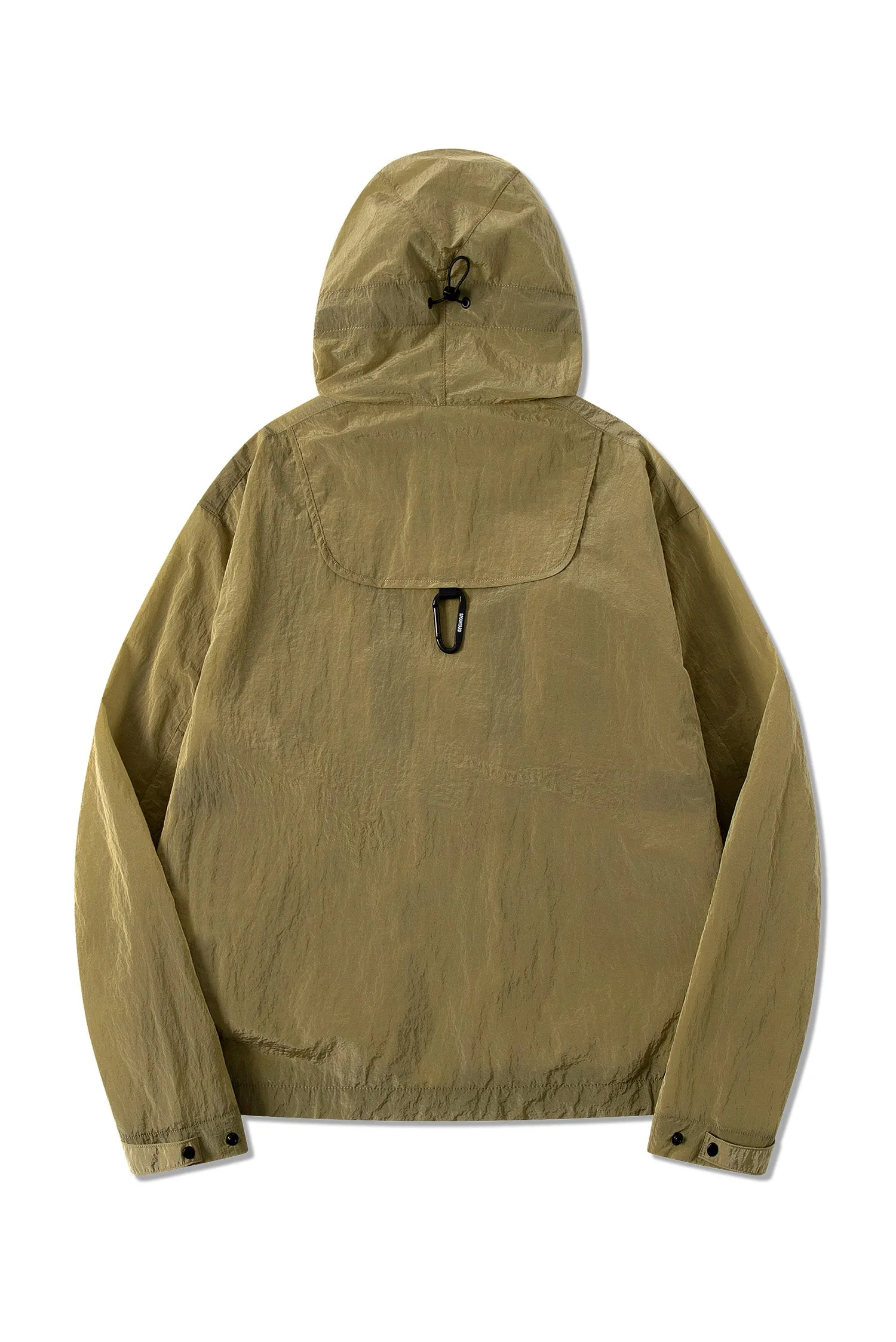 MEN'S DETACHABLE SMALL BAG LIGHTWEIGHT HOODED  SHELL JACKET