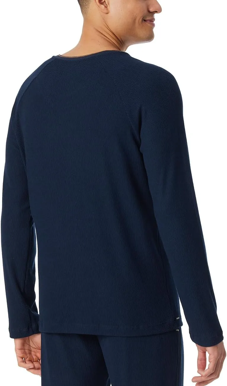 Men's Long Sleeve Crew Neck Double Ribbed Mix   Relax Pyjama Top
