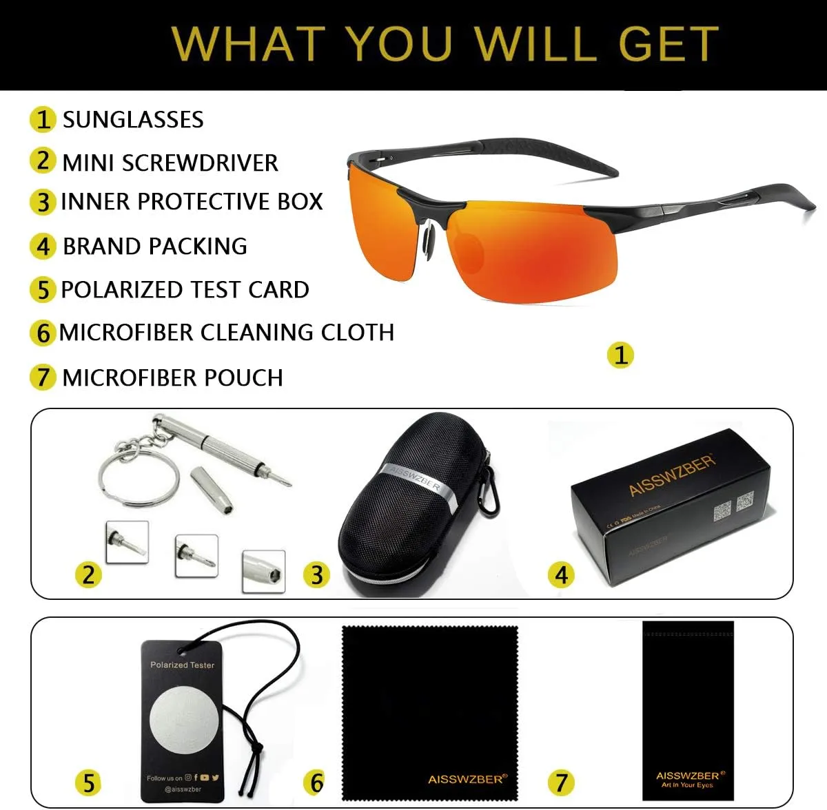 Mens Sports Polarized Sunglasses Driving Metal Frame UV Protection Sunglasses For Men 8177