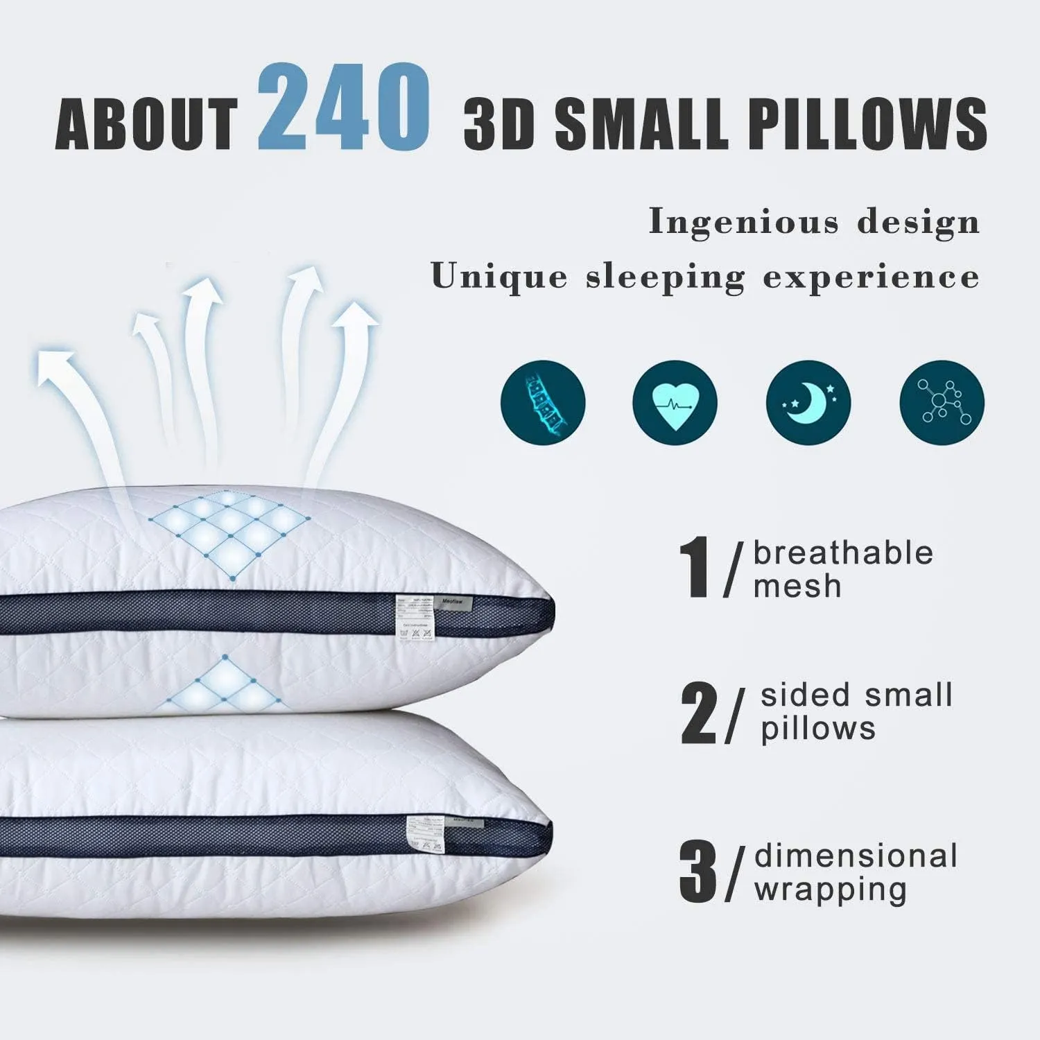 Meoflaw Pillows for Sleeping(2-Pack), Luxury Hotel Pillows Standard Size Set of 2,Bed Pillows for Side and Back Sleeper (Standard)