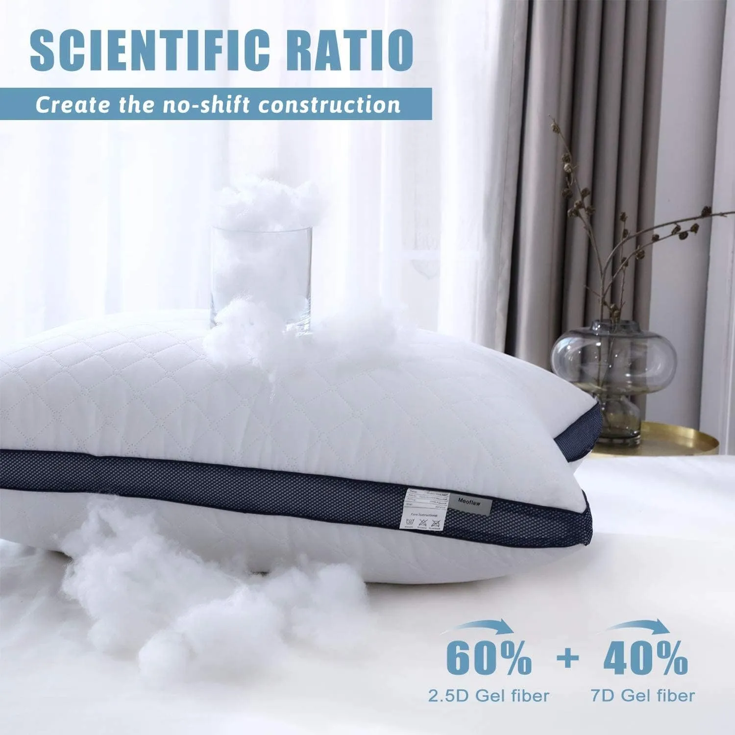 Meoflaw Pillows for Sleeping(2-Pack), Luxury Hotel Pillows Standard Size Set of 2,Bed Pillows for Side and Back Sleeper (Standard)