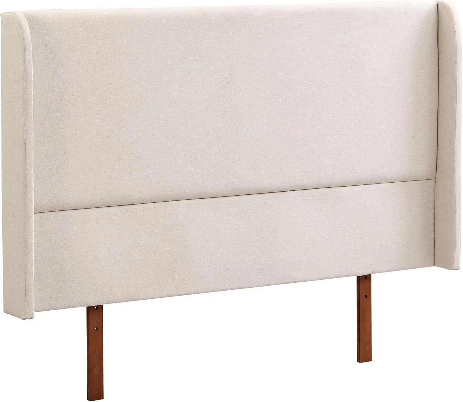 Merax King Size Bamboo Platform Bed, Mid-Century Bed Frame with Tall Upholstered Headboard, Wood Slat Support, No Box Spring Needed, Easy Tool-Free Assembly, Beige Brown