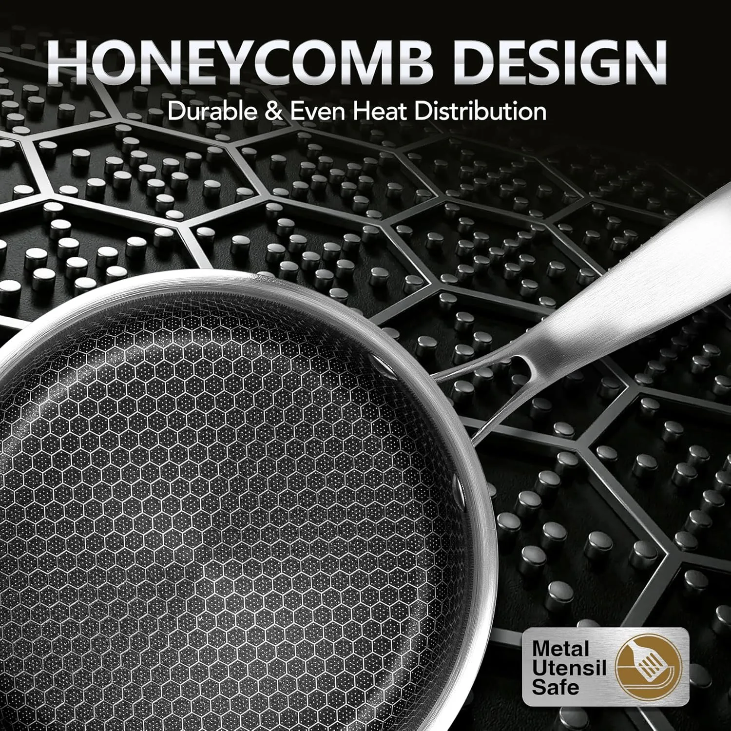 MICHELANGELO Stainless Steel Saucepan Set 1QT & 2QT, Premium Triple Ply Sauce Pan with Lid, Sauce Pot with Honeycomb Interior - 4pcs