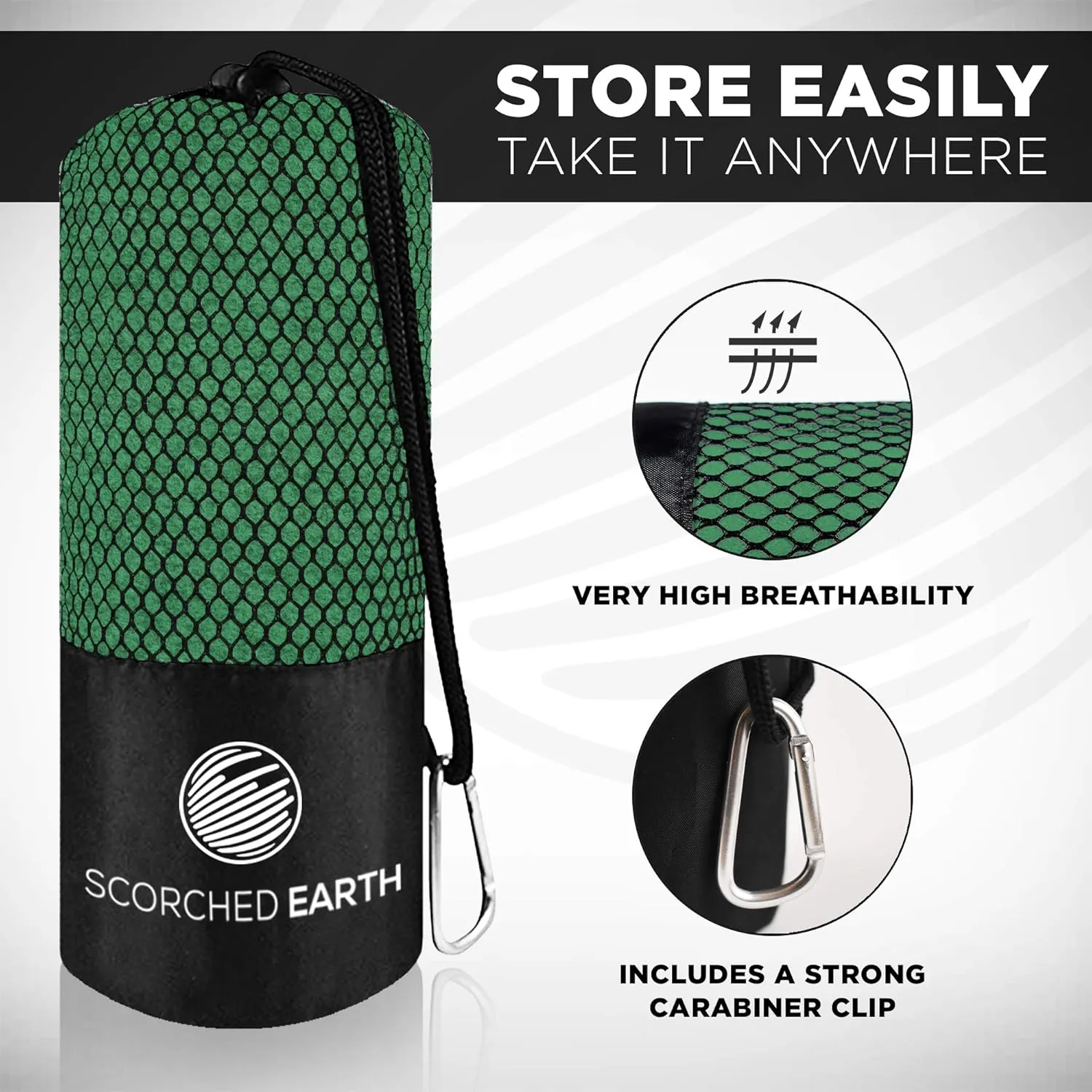 Microfiber Travel & Sports Towel Set (Evergreen) - XL Set (39x70.5 & 12x24)