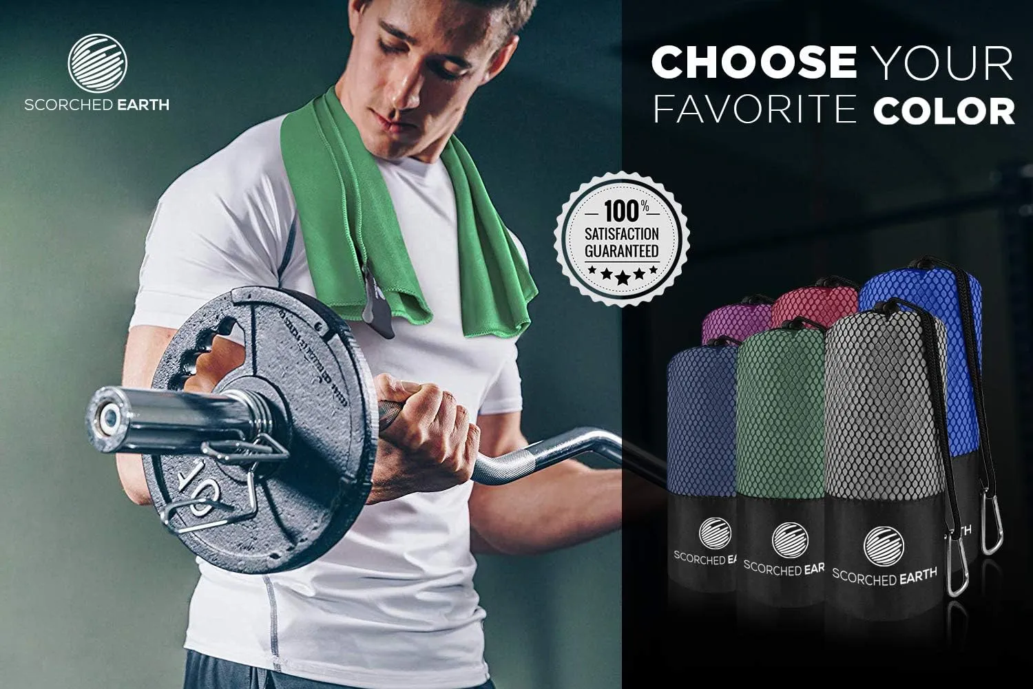 Microfiber Travel & Sports Towel Set (Evergreen) - XL Set (39x70.5 & 12x24)