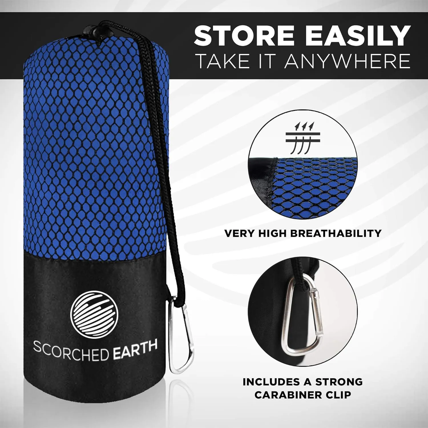 Microfiber Travel & Sports Towel Set - Quick Dry, Super Absorbent, Compact, Lightweight - for Camping, Backpacking, Hiking, Beach, Yoga, Swimming - Includes 2 Sizes   Carrying Bag & Clip