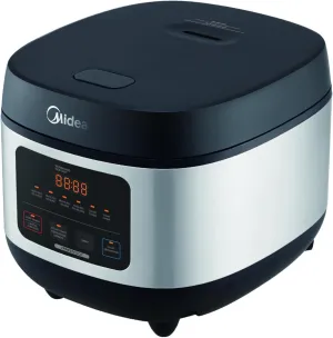 Midea Rice Cooker Slow Cooker Multi Cooker 10 Cup with Steamer Basket For Rice Food Vegetable Egg Automatic Keep Warm LED Digital Control (Black)