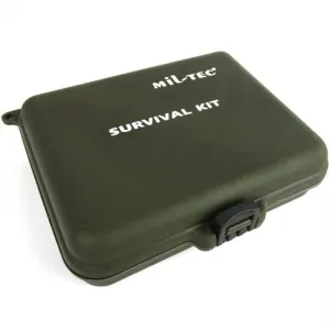 MIL-TEC Survival Kit Waterproof Box Emergency Fishing Firestarter Tools