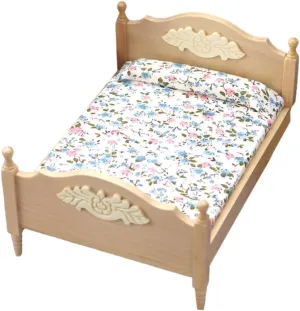 Milisten 1pc Miniature Wooden Double Bed Accessory for Dollhouse Boy Girl Bedroom Furniture for Playtime Decor Craft for Creative Fun for Fairy House Scenarios