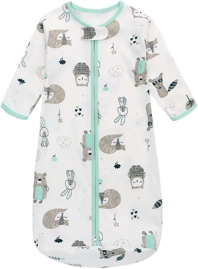 Miracle Baby Long Sleeve Sleep Sack 2 Pack Wearable Blanket Baby 100% Cotton Sleeping Bag for Newborn Infant Toddler