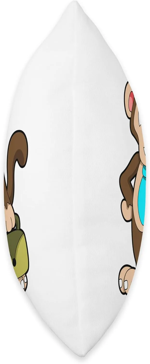 Monkey Entrepreneur Bag Throw Pillow