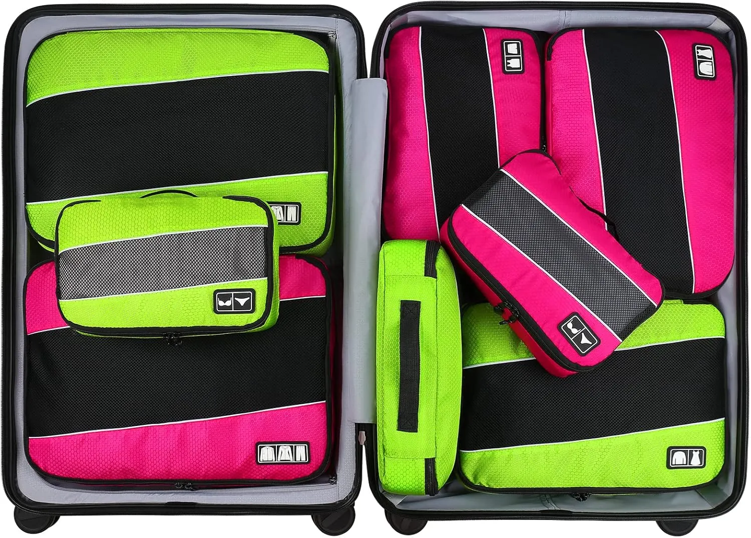 Mossio 8 Set Packing Cubes for Suitcase - Premium Quality Ultralight Travel Organizer for Carry On Luggage and Backpack