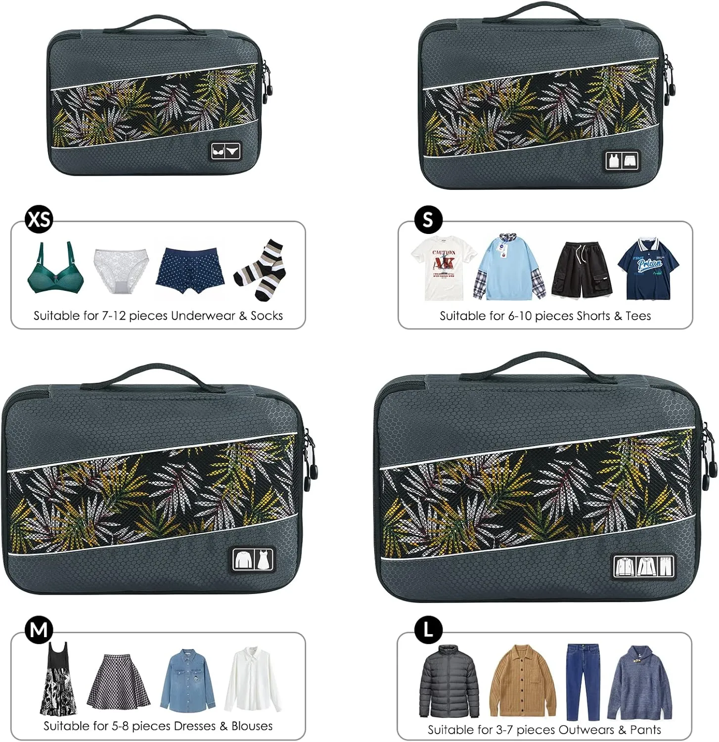 Mossio 8 Set Packing Cubes for Suitcase - Premium Quality Ultralight Travel Organizer for Carry On Luggage and Backpack