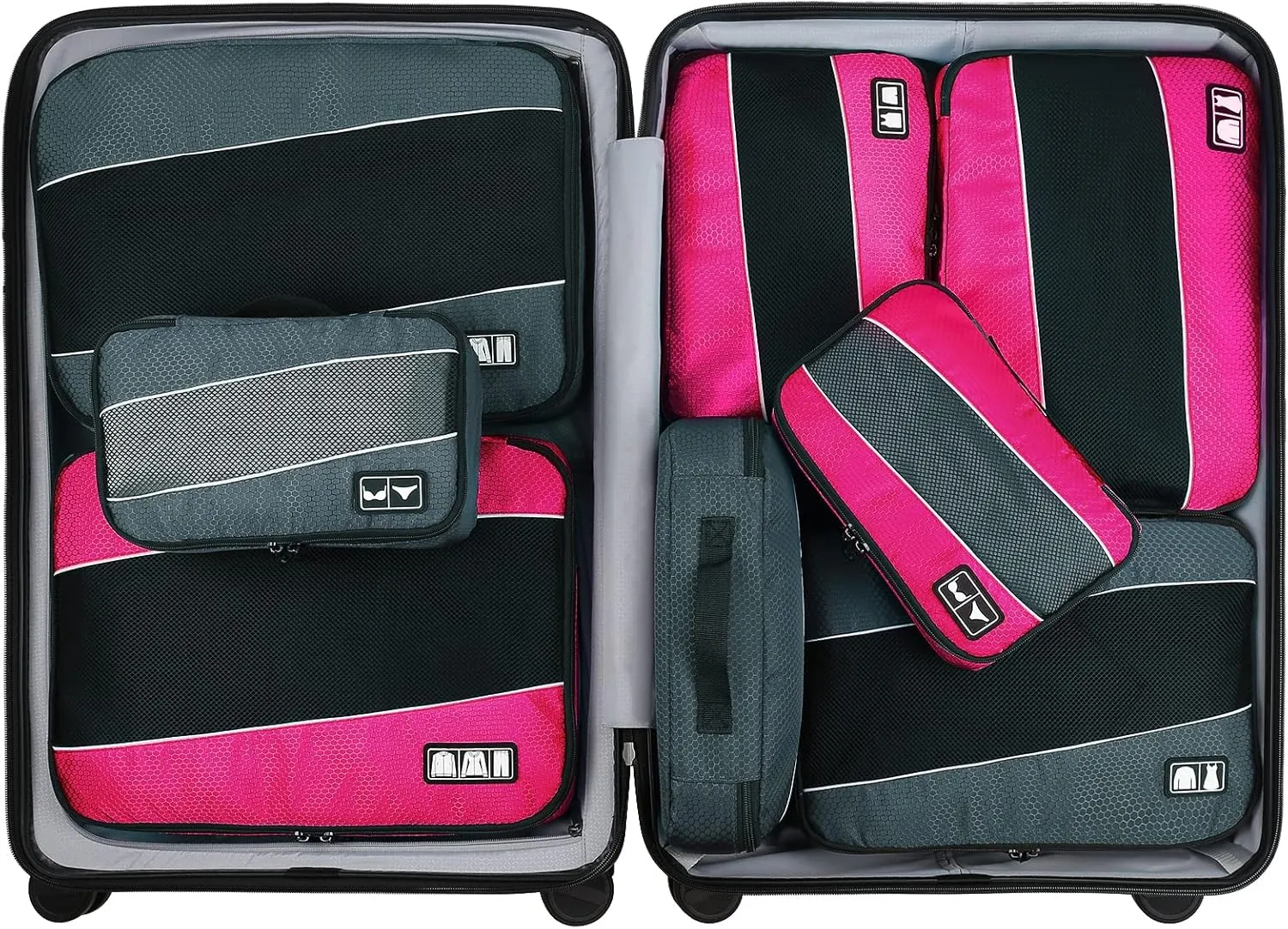 Mossio 8 Set Packing Cubes for Suitcase - Premium Quality Ultralight Travel Organizer for Carry On Luggage and Backpack