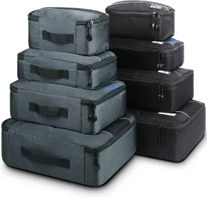 Mossio 8 Set Packing Cubes for Suitcase - Premium Quality Ultralight Travel Organizer for Carry On Luggage and Backpack