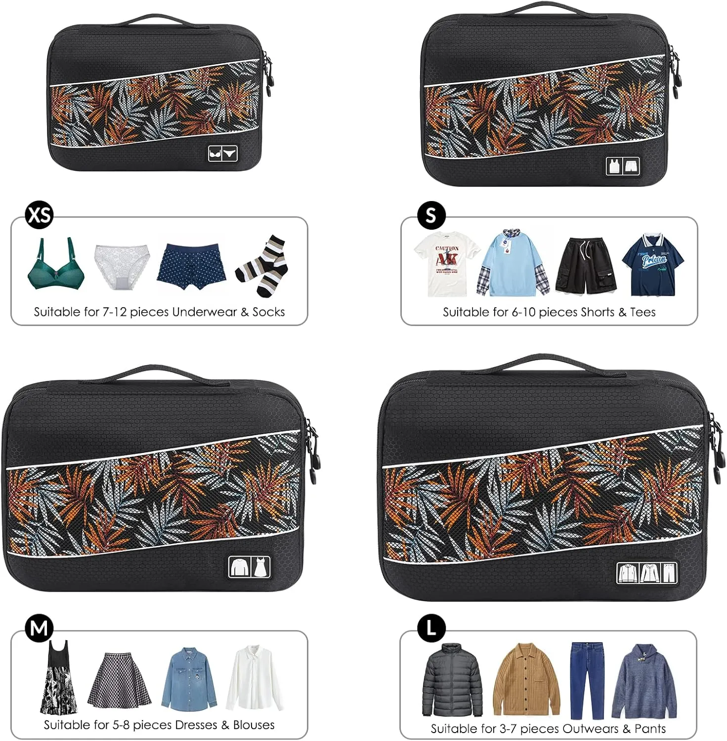 Mossio 8 Set Packing Cubes for Suitcase - Premium Quality Ultralight Travel Organizer for Carry On Luggage and Backpack