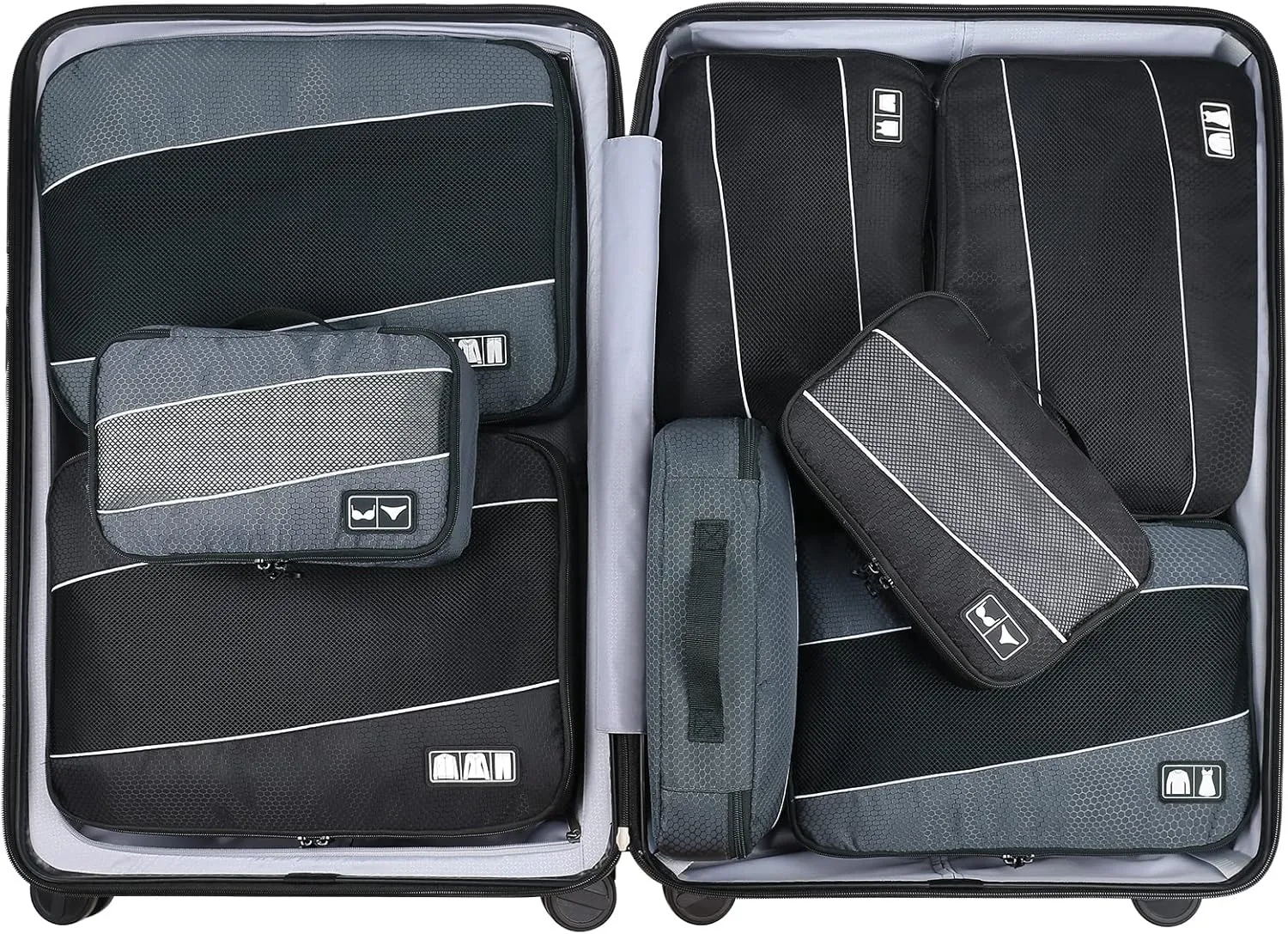 Mossio 8 Set Packing Cubes for Suitcase - Premium Quality Ultralight Travel Organizer for Carry On Luggage and Backpack
