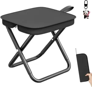 Mountaineering and Hiking Portable Stool, 2025 New Ultralight Folding Camping Chair, 330 Lbs Capacity Sturdy Collapsible Stool, for Camp, Beach, Fishing, Hiking (Black)