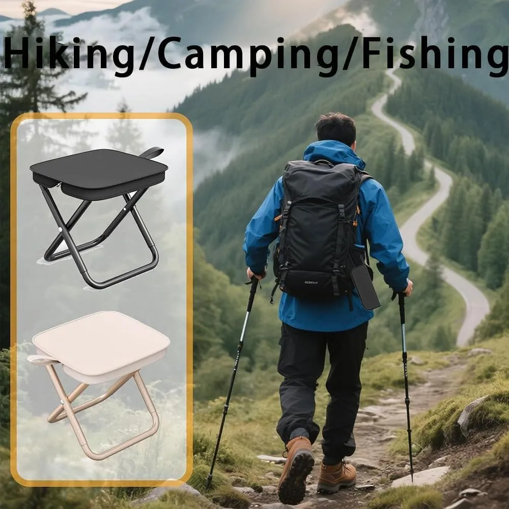 Mountaineering and Hiking Portable Stool, Portable Camping Folding Stools for Adults, Ultralight Camping Stools for Hiking and Fishing, Hold Up to 330 LBS (D,Small)