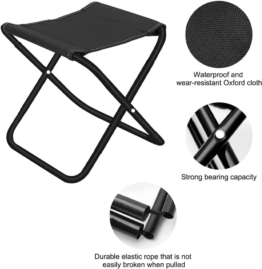Mountaineering and Hiking Portable Stool, Portable Camping Folding Stools for Adults, Ultralight Camping Stools for Hiking and Fishing, Hold Up to 330 LBS (D,Small)