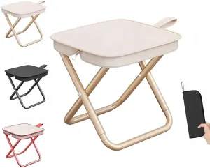 Mountaineering and Hiking Portable Stool, Ultralight Folding Camping Stool, Backpacking Stool, 300 Lbs Capacity Sturdy Collapsible Stools for Camp, Beach, Fishing, Hikings (Kahaki)
