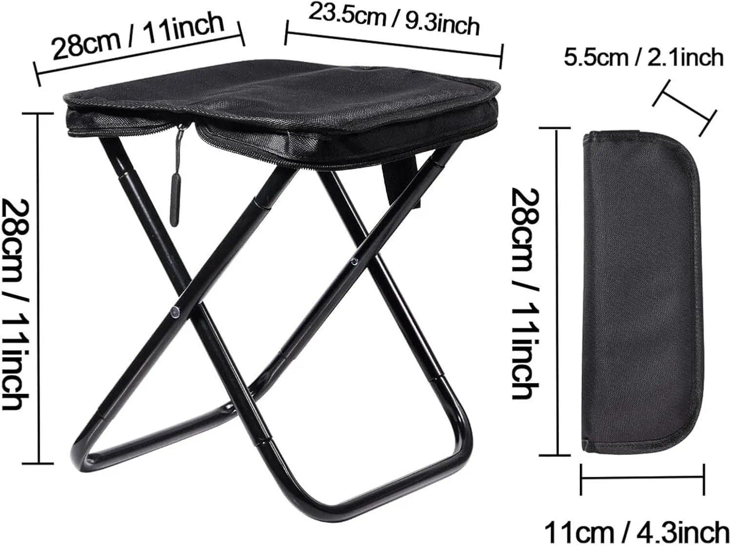 Mountaineering and Hiking Portable Stool, Ultralight Folding Camping Stool, Backpacking Stool, 300 Lbs Capacity Sturdy Collapsible Stools for Camp, Beach, Fishing, Hikings (Kahaki)