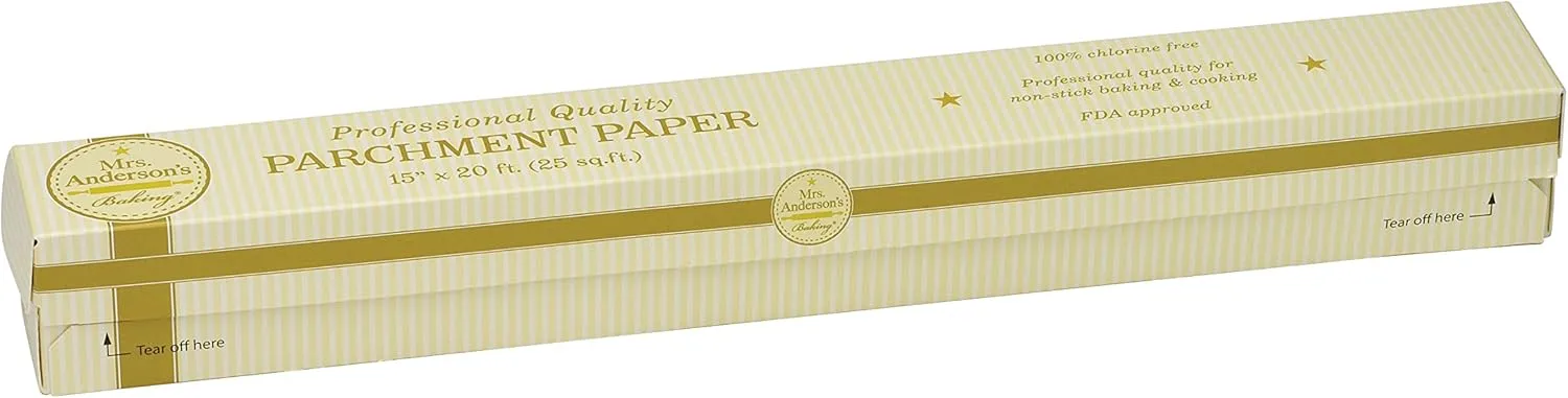 Mrs. Anderson’s Baking Non-Stick Parchment Paper, Professional Quality, 25-Square-Feet, 15-Inches x 20-Feet